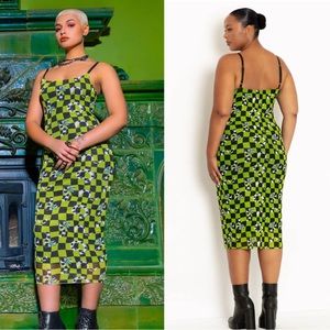 LARGE BLACKMILK BEETLEJUICE SANDWORM SHEER BODYCON SLIP DRESS - LIMITED